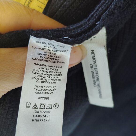 Ann Taylor black Chunky Cashmere blend cardigan L/XL - Picture 2 of 5